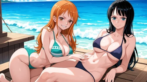 Nami Robin hentai one piece